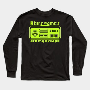 8 Bits Games are My Escape Long Sleeve T-Shirt